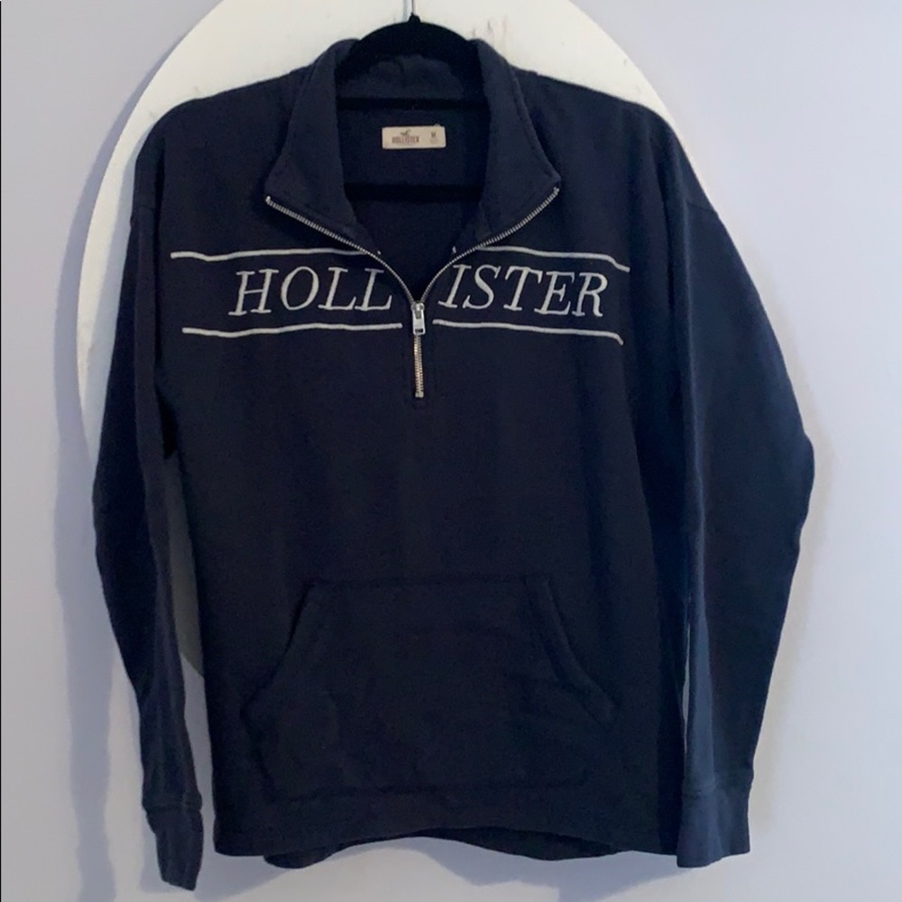 Navy hollister quarter zip